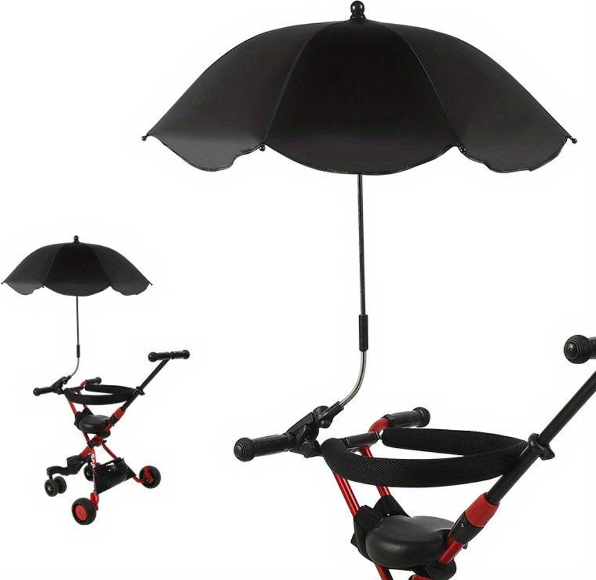 Nivard Strandparaplu - Extra Sterke Parasol - Winddicht Paraplu - Strand - Outdoor - UV Bescherming - Zwart