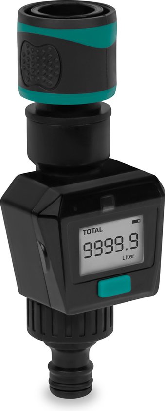 Foto: Vonroc watermeter digitaal incl slangkoppelingen en batterij