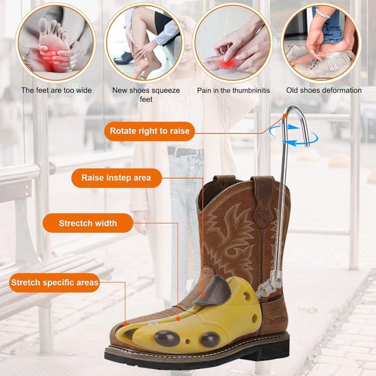 thumbnail: Exshoiu Schoenspanner Voor Brede Voeten – 1 Paar Verstelbare Stretchhulzen Voor Hoge Wreef En Laarzen