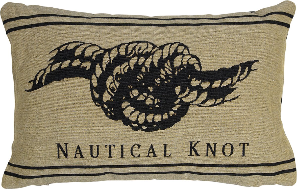 gobelin kussen antraciet nautical knot 30x45cm*