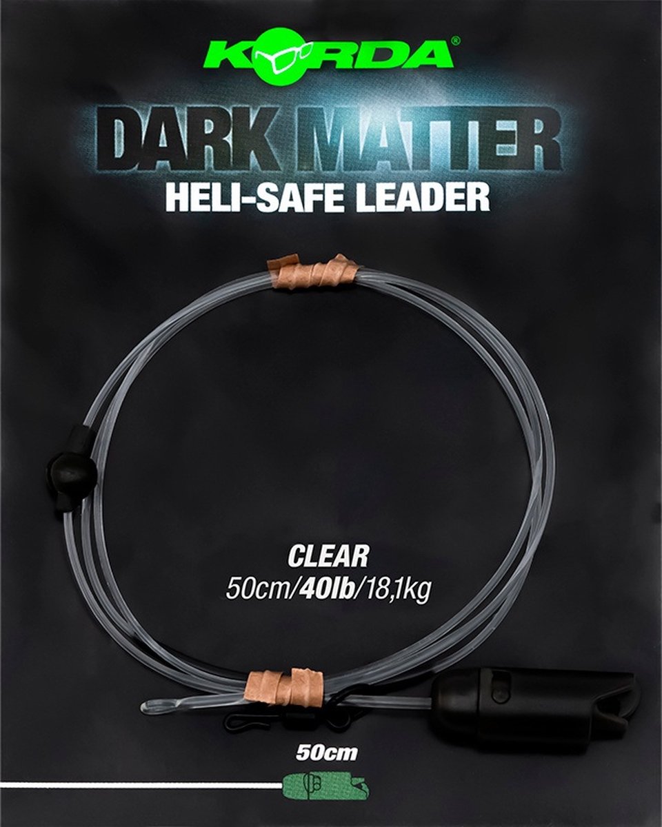 Korda Dark Matter Heli Safe Leader - Clear - 40lb - 50cm - Transparant