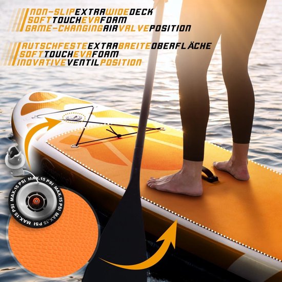Stand Up Paddle Board – SUP-Board 320cm Oranje Kraken – Complete Set