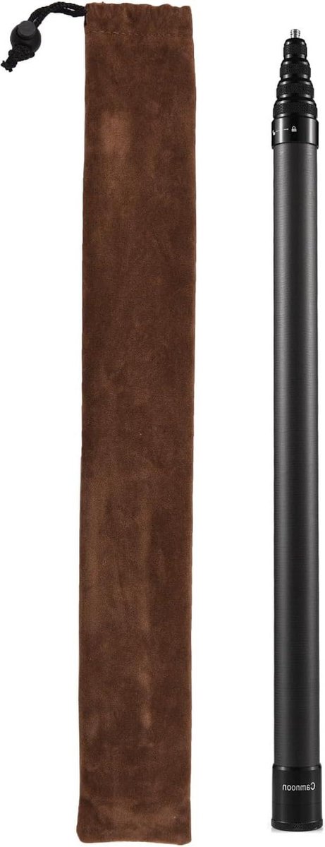 3 meter onzichtbare selfiestick voor actiecamera - koolstofvezel, verstelbare verlenging - 262G met antislip constructie