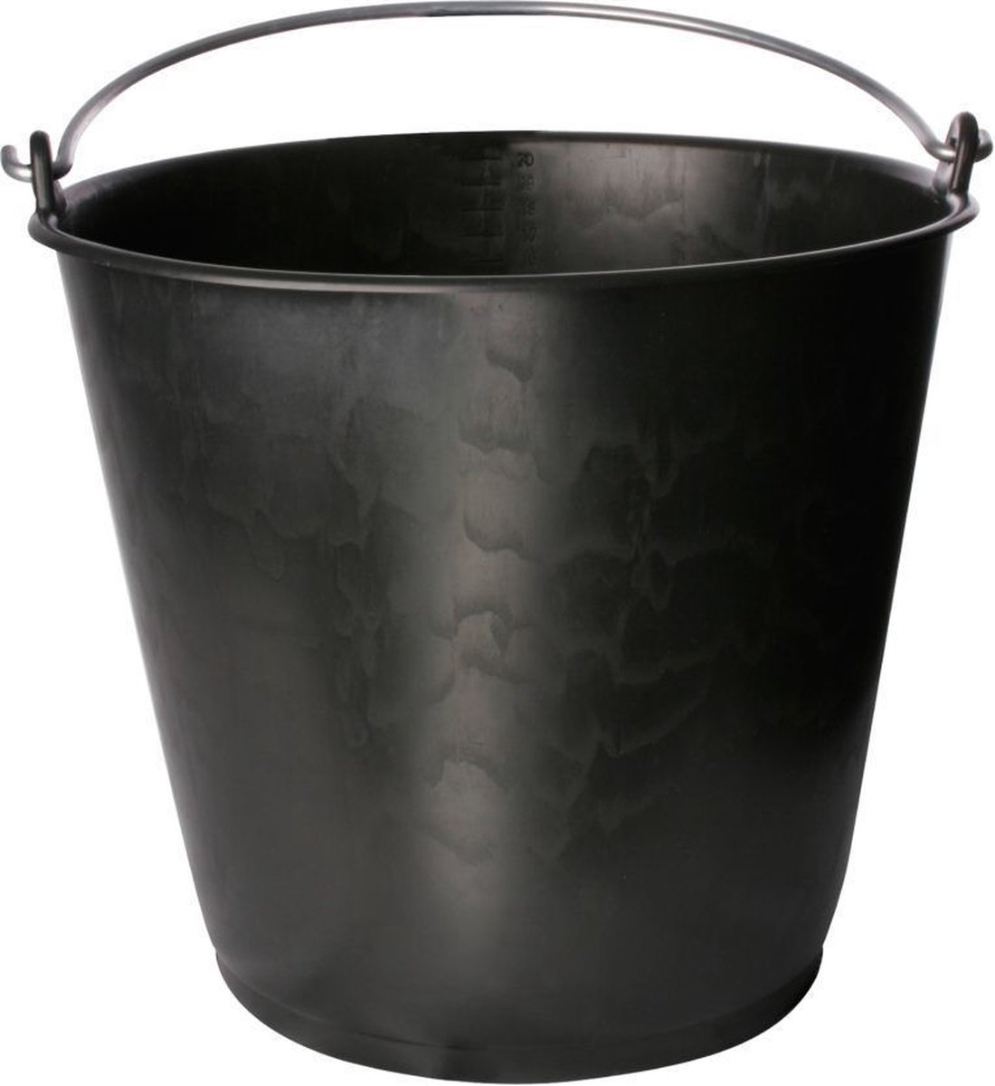 Extra Stevige 20 Liter Bouwemmer Zwart - Met Maataanduiding