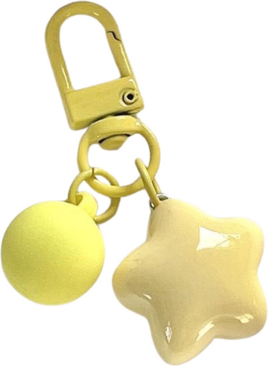 Ainy - Ster Keychain Geel | Sleutelhangers voor kinderen en volwassenen | auto sleutelhouder speelgoed accessoires | cadeau voor haar