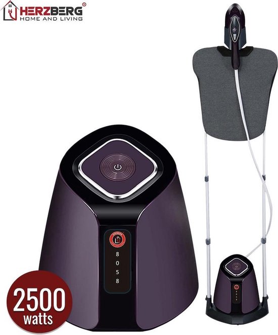 Herzberg Kledingstomer - Handstomer - Stomer kleding - Strijkijzer - 2500W - Paars/Grijs
