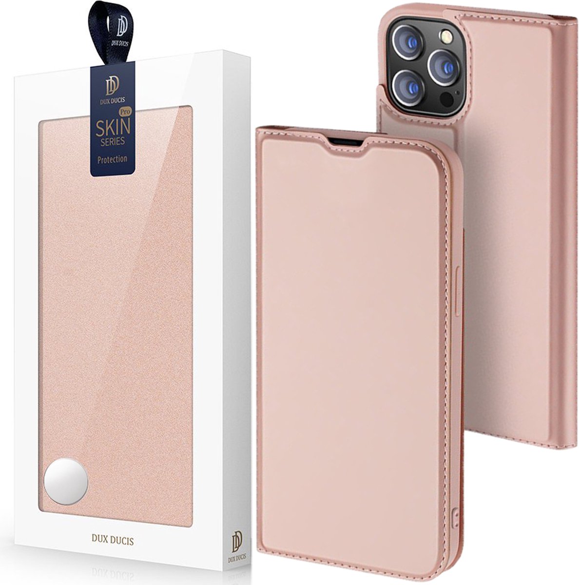 Telefoon Hoesje geschikt voor Apple iPhone 14 Pro - Dux Ducis Skin Pro Book Case - Roze