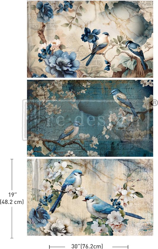 Redesign - PACK de papier de soie de découpage - Wings de Sapphire - 3 feuilles 48,2 x 76,2 cm