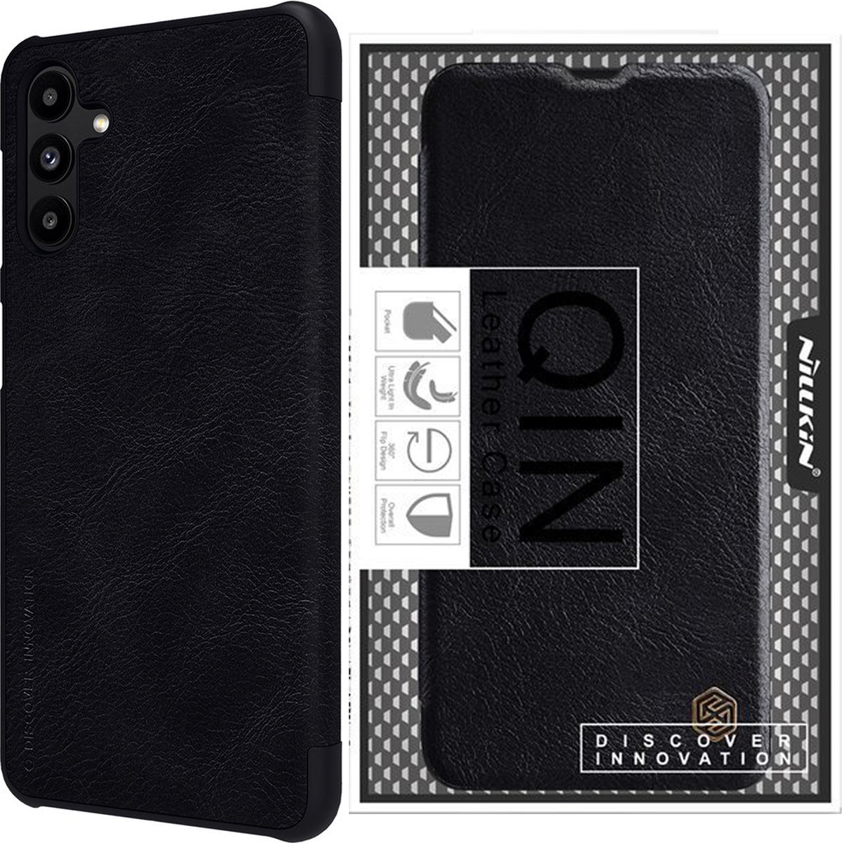 Nillkin Qin Samsung Galaxy A13 5G / A04s Hoesje Wallet Book Case Zwart