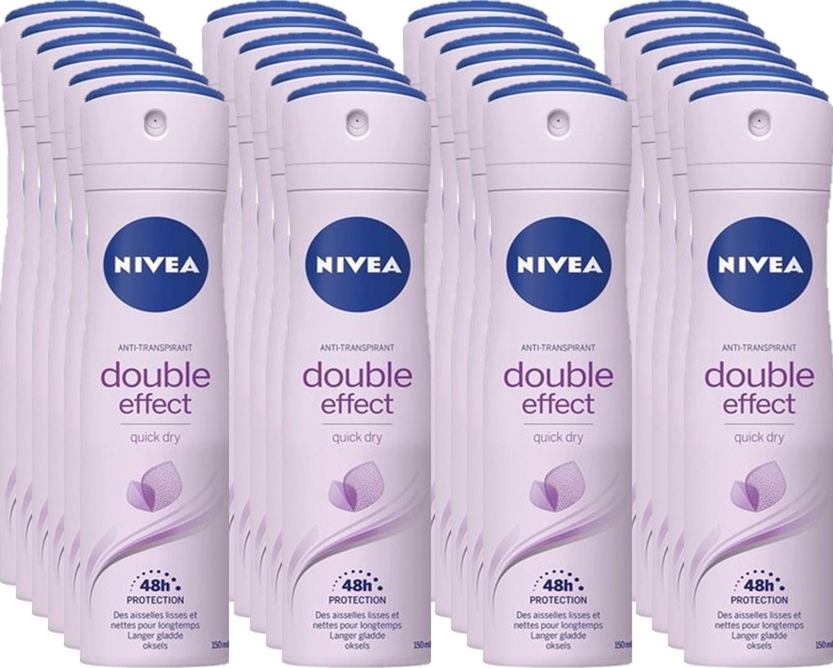 Goedkoopste Nivea Deospray - Double Effect - Voordeelverpakking 24 x 150 ml