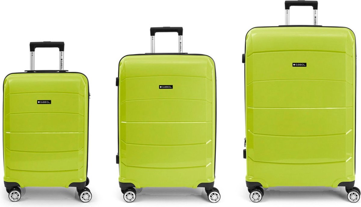 Gabol Midori 4 Rollen Kofferset 3st. - Harde bagage - Combinatieslot - pistachio