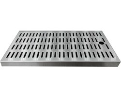 Lekblad voor biertap - Bier lekbak - 440 x 240 mm - incl. afvoeraansluiting - roestvrij staal