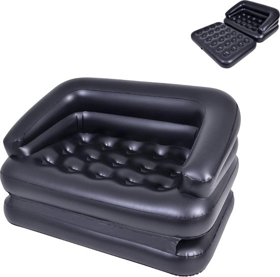 Foto: Xbro 2 zits slaapbank 3 in 1 opvouwbare slaapstoel en bankstel met verstelbare rugleuning comfortabele zetel en tweepersoonsbed voor woonkamer slaapkamer of logeerkamer donkergrijs
