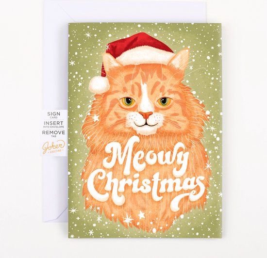 Joker Greeting Meowy Christmas Card - Grappige Kerst Kaart - Nonstop muziek & Glitters!