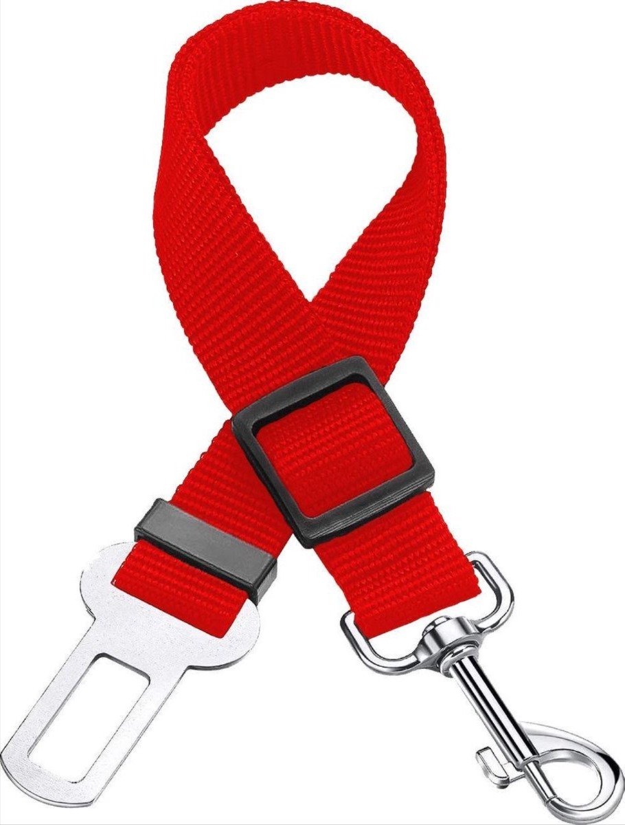 Scoby - Honden Autogordel - Veiligheidsgordel voor Honden - Autoriem voor Dieren - Veilig en Comfortabel - Rood