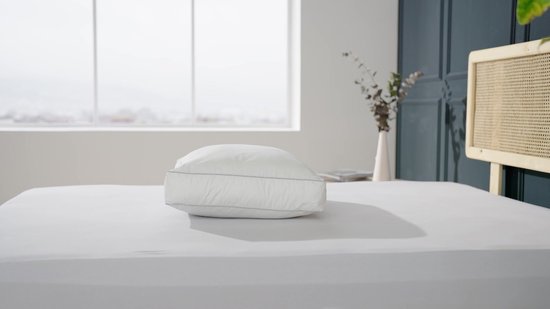 Sleep Comfy Katoen Boxkussen Set van 2 - Ultiem Comfort - Hotelkwaliteit Hoofdkussen - Verlicht Nek- en Rugklachten - Katoen Tijk - Orthopedisch & Ergonomisch - 50x60x10 cm