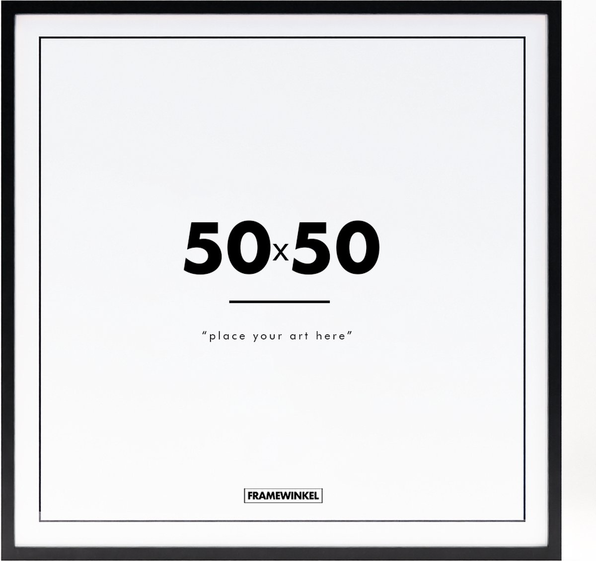 Framewinkel Fotolijst - Framewinkel - Premium Hout - Fotomaat 50x50 cm - Posterlijst - Fotolijstje - Zwart