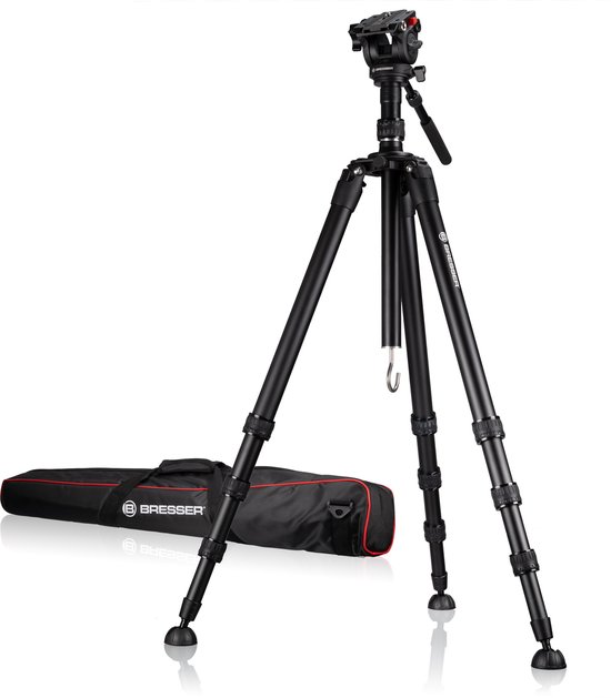 Bresser Statief - BX-5 Pro - Fluid Head - Draagvermogen tot 12 KG - Geschikt voor Camera, Videocamera, Verrekijker, Spotting scope en Astrokijker