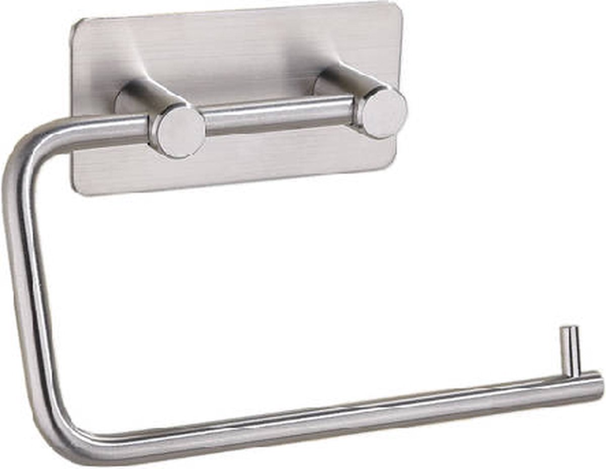 Sanimex - WC rolhouder - Toiletrolhouder - Zelfklevend - Zonder boren - Badkamer - Toilet - Zilver