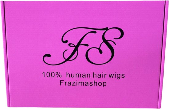 Frazimashop- Perruque brésilienne Remy 26 pouces - Vague brun foncé vrais cheveux humains - vrais hair humains 13x1 T - perruques avant en dentelle
