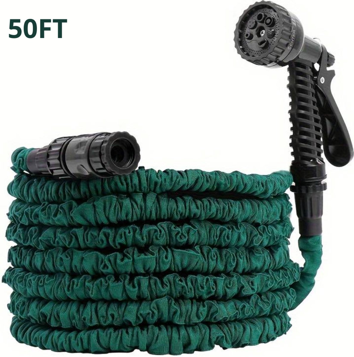 Bovista Tuinslang Flexibel - Tuinslangen - Haspel - Spuitpistool - 15 Meter - Blauw