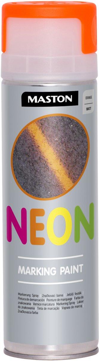 Maston Marking Paint NEON - Mat - Oranje - Markeringsspray - 500 ml - spuitbus verf