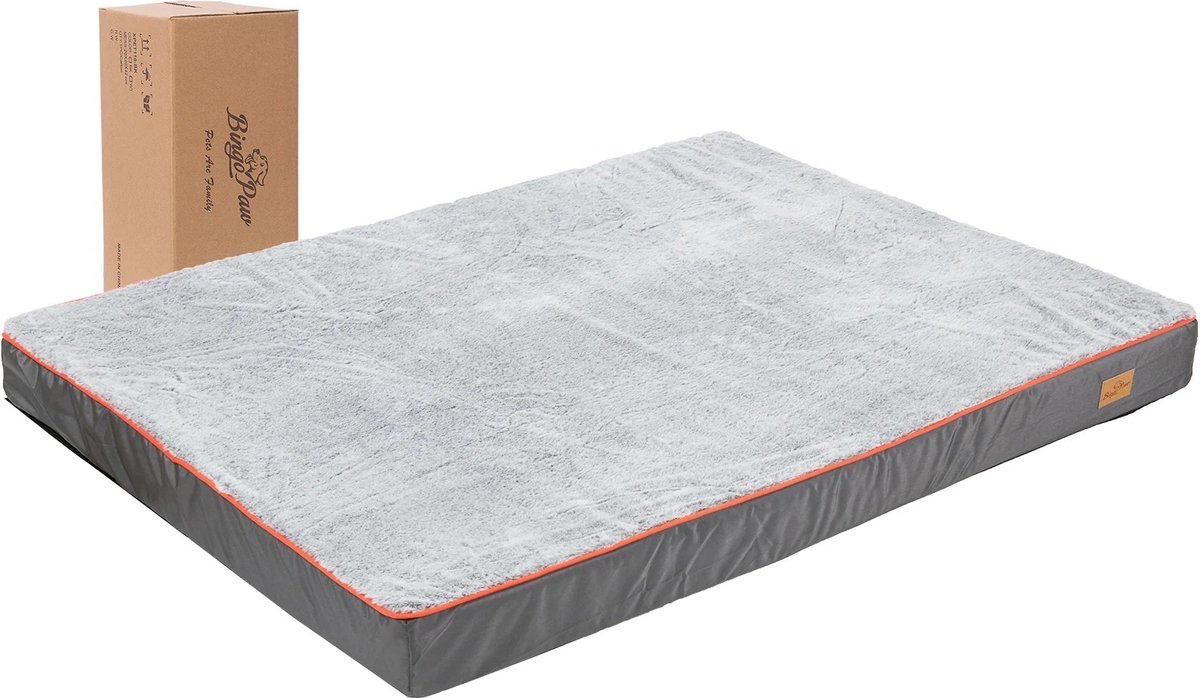 SteeFly® Orthopedische hondenmand - Memory foam comfort - Waterdicht & wasbare hoes - Anti-slip bodem - Grijs - Maat M
