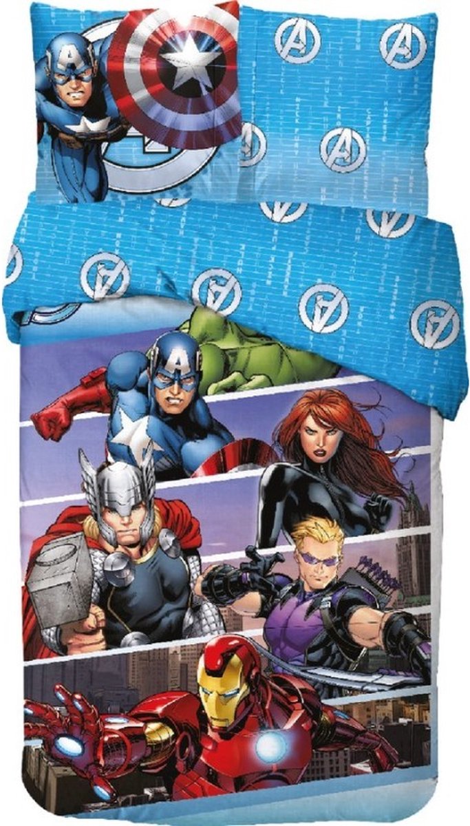 Marvel - The Avengers helden - Dekbedovertrek - 140x200 Cm - 100% Katoen – Eenpersoons