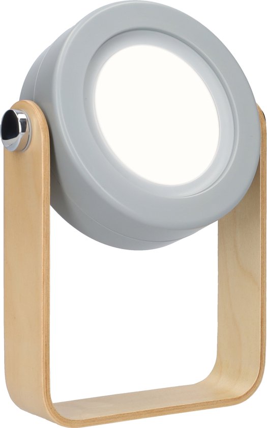 LED lantaarn - Binnen- en buiten verlichting - Campinglamp - Kampeerlamp - Met houten standaard - Multifunctioneel - Uitvouwbaar en ophangbaar - USB-C oplaadbaar - Handbediening - Wit van Namiṇi — afbeelding 2