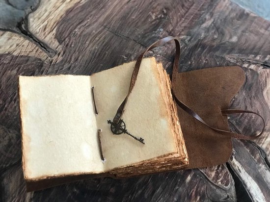 Wanderings Klein vintage notitieboek met leren omslag, een leuk cadeau voor schrijvers, dichters en reizigers, slechts 11 x 16 cm, blanco pagina's, handgemaakt notitieboek van leer