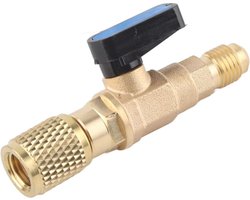 1 Stuks - Koelmiddel Ventiel Adapter Blauw - Universele Koppeladapter Voor Koelsystemen - Duurzame En Slijtvaste HVAC Ventiel Adapter - Corrosiebestendige Koelmiddel Adapter - Essentieel Gereedschap Voor Koeltechniek