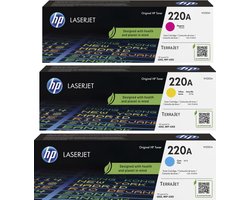HP 220A - Tonercartridge - Origineel - Standaard Capaciteit - Rainbowkit - Cyaan/Magenta/Geel