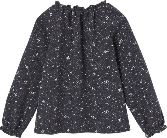 Vertbaudet Blouse à fleurs en velours milleraies fille