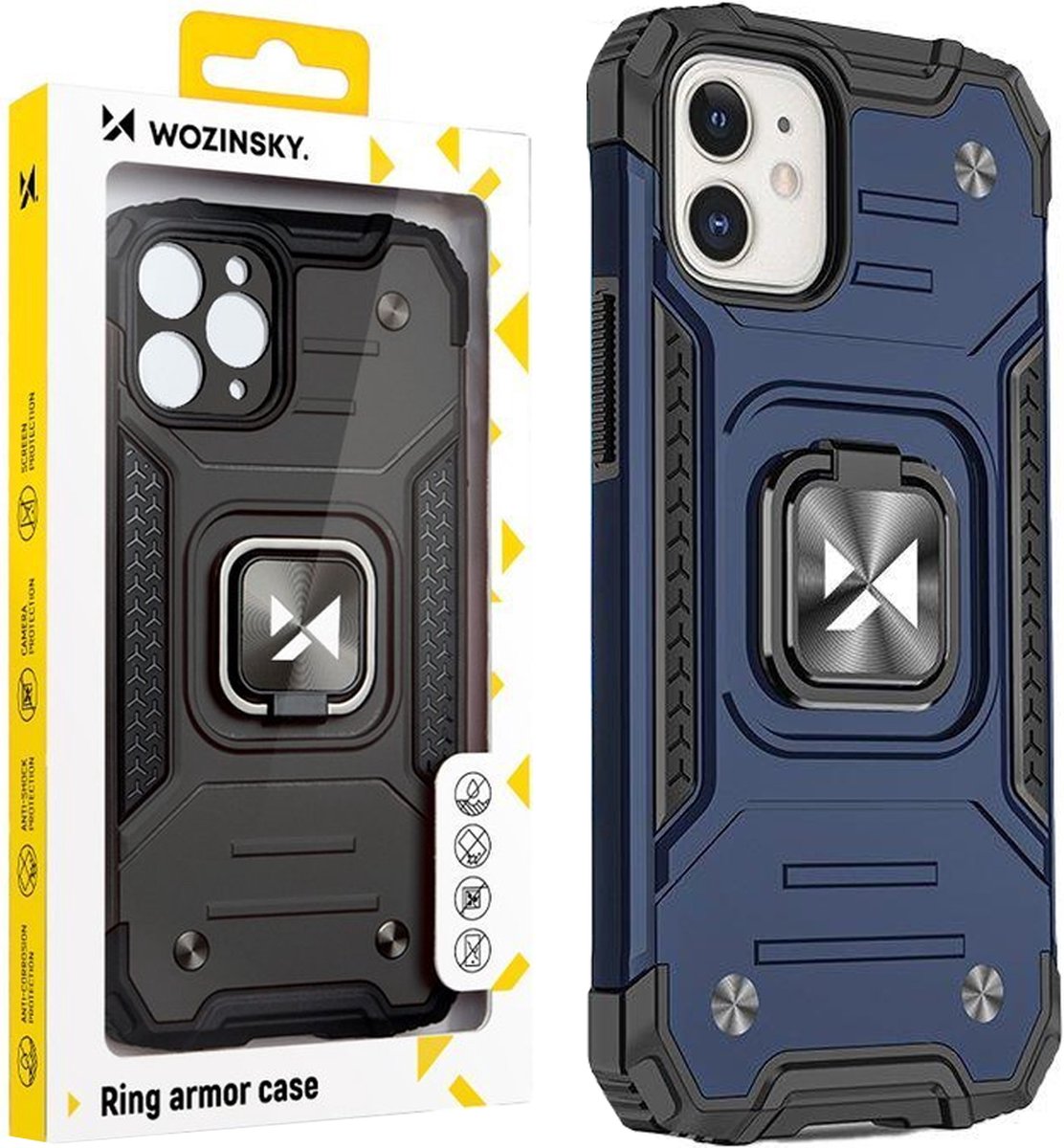 Wozinsky Ring Armor - Beschermhoesje - iPhone 14 Plus - Nauwsluitend - Blauw