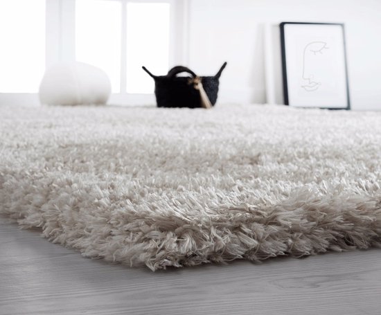 the carpet Willow – Langflor, hoogpolig vloerkleed, voor woonkamer en slaapkamer, modern, zacht, Beige, 80 x 150 cm