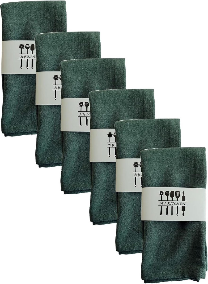 Set van 6 Luxe Stoffen Servetten voor Feestelijke Tafeldecoratie