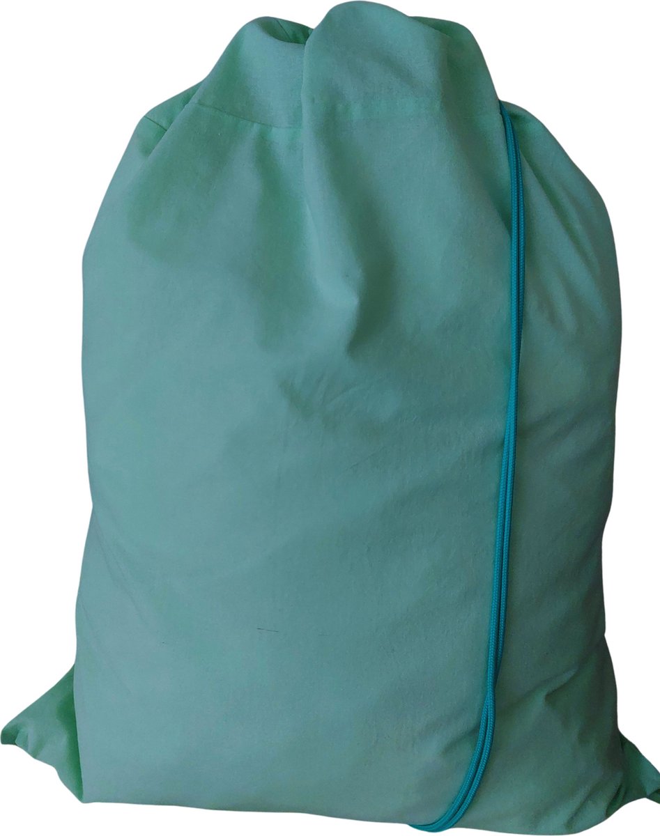 Goedkoopste Katoenen waszak -XL - met trekkoord - aqua green