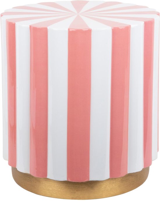 Pouf Leitmotiv Candy Swirl - Rose - Ø40cm - Moderne
