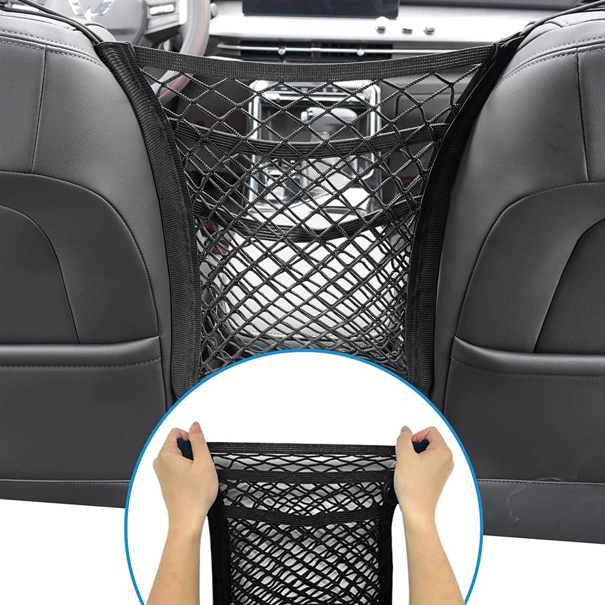 3-laags auto mesh organizer, auto stoel net mesh opbergtas