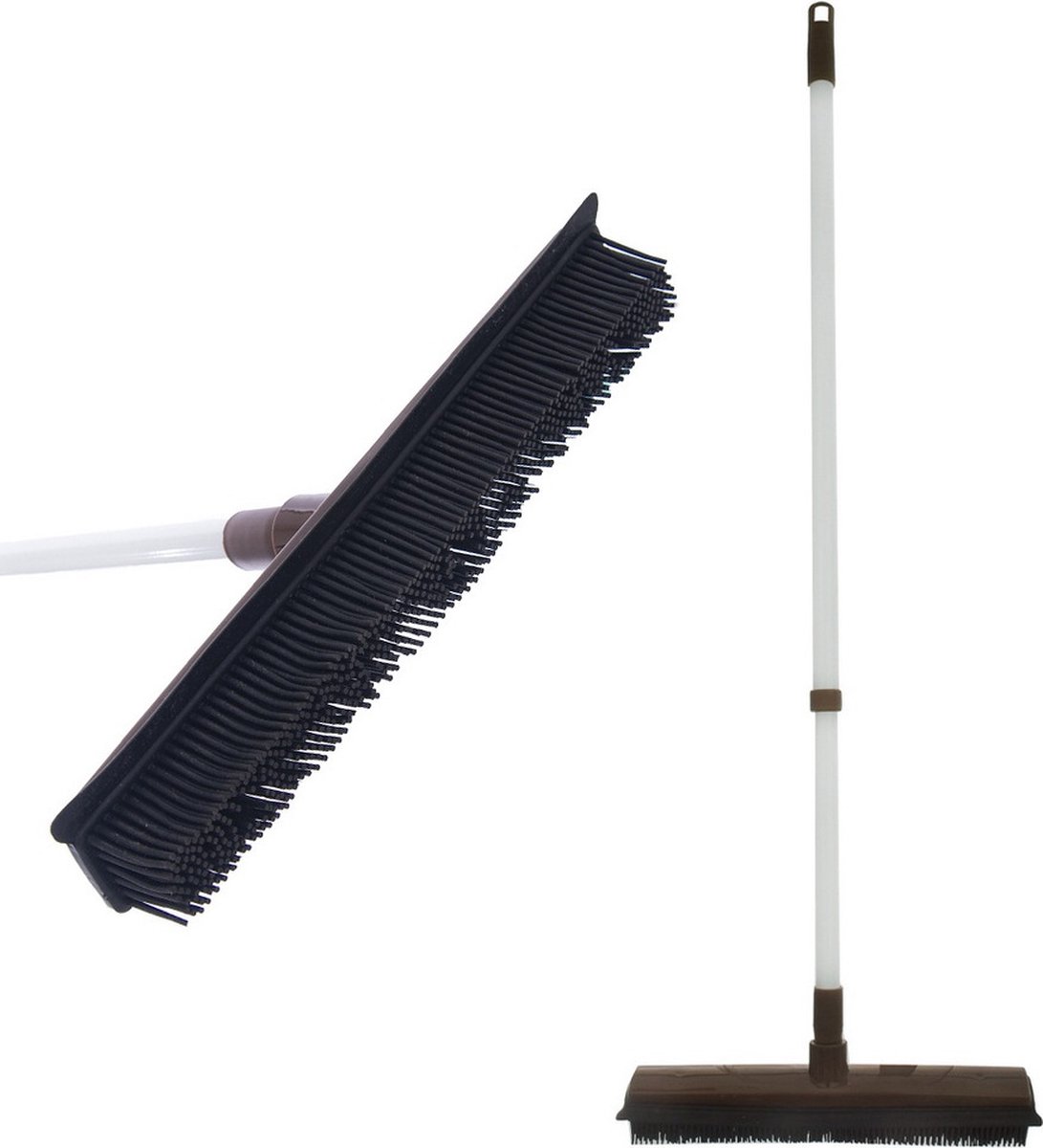 Goedkoopste Rubberen Bezem Telescopisch 73-126 cm - Kappersbezem met Telescoopsteel - Vloertrekker - Trekker