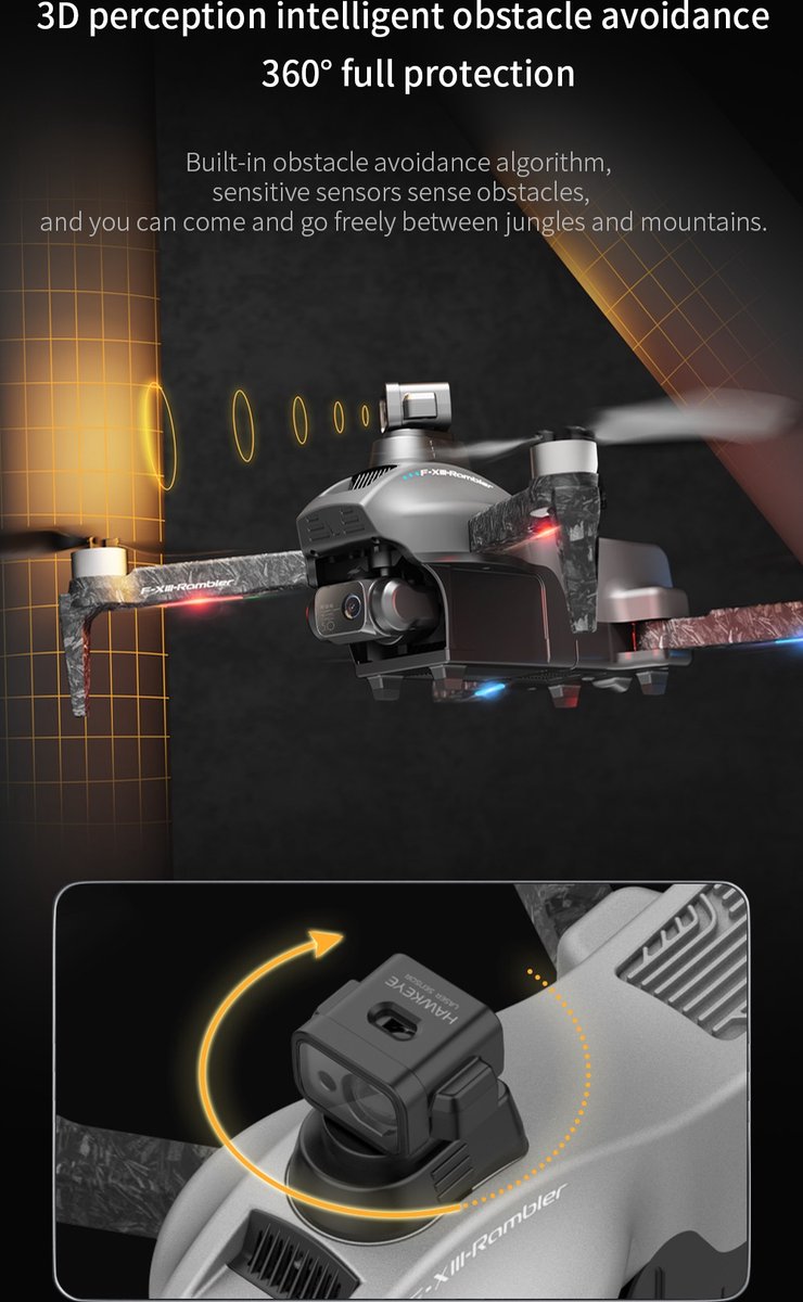 LUXWALLET Aerofly X Hawk - Drone GPS WiFi 5 Ghz - Évitement d'obstacles