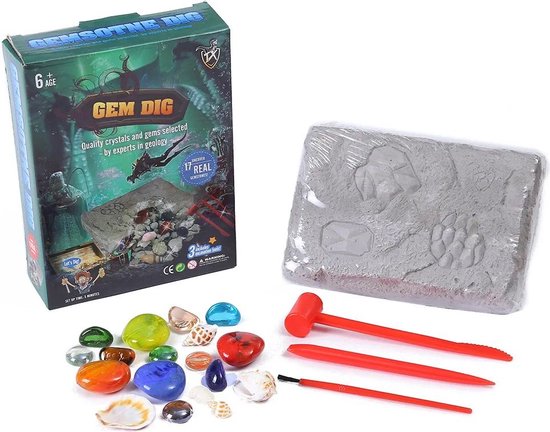 Playos® - Gem Dig - Kristallen en Mineralen cadeau voor kinderen van 6 jaar
