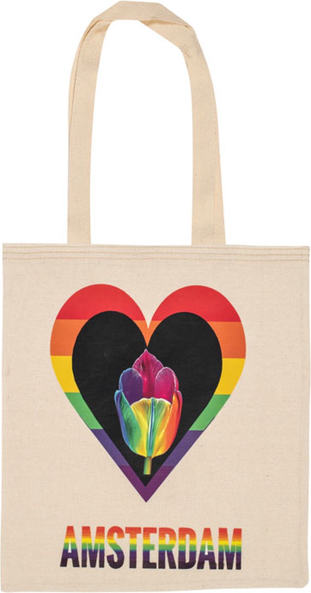 Canvas Tas - LHBT tulp Amsterdam - katoenen tas - schoudertas dames - tassen dames - schoudertassen