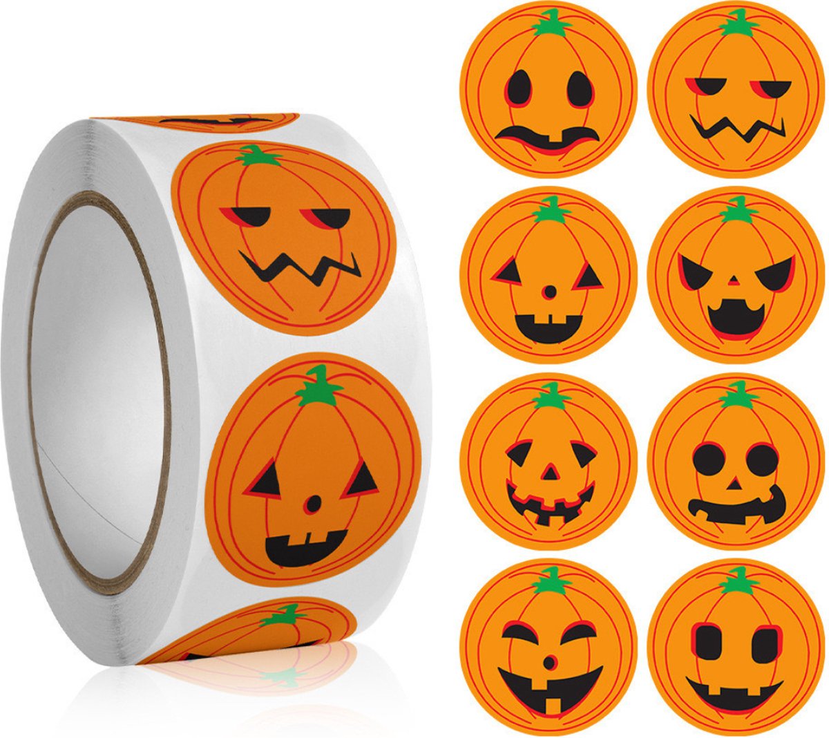 beloningsstickers Halloween - 500 stickers op rol - stickerrol Halloween - herfst stickers voor kinderen