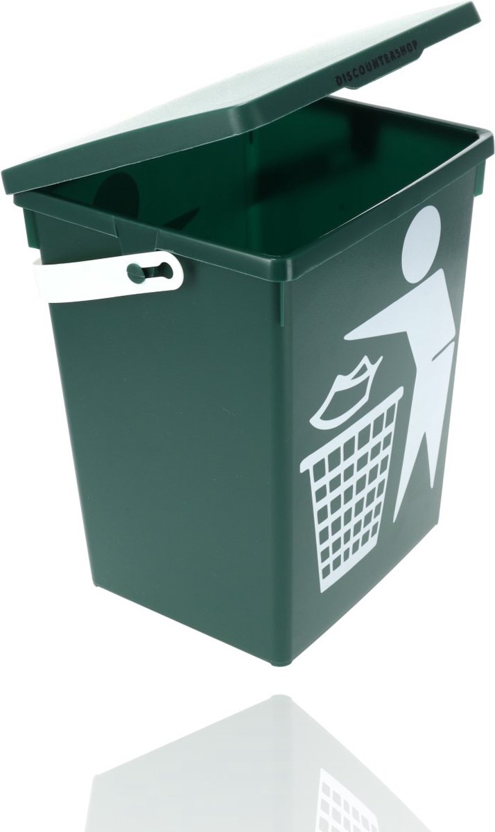 Goedkoopste Prullenbak 4.5Liter | aanrecht afvalbakken met deksel en handvat | mini prullenbak voor keuken, huishouden & kantoor | 1 vak groene afvalbak, kunststof, 14x19x23cm