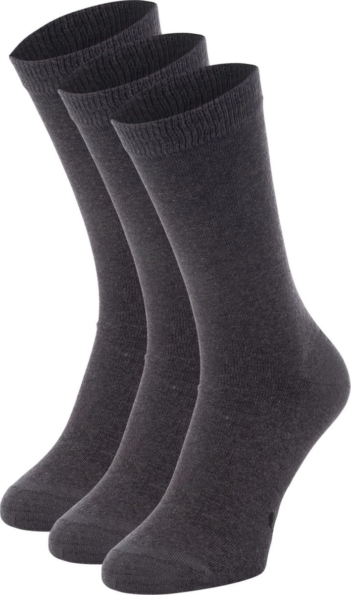 NOMAD® Daily 3 Pack Sokken Maat 43-46 | Donkergrijs | Bio-Katoen | Dames & Heren Sokken | Naadloos | Anti-Geur | Dagelijks gebruik