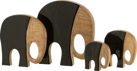 J-Line Decoratie Figuur Olifanten – Stijlvol woonaccessoire - 23 cm hoog - Donkerbruin – Zittende Olifant J-Line Decoratie Figuur Olifanten – Stijlvol woonaccessoire - 23 cm hoog - Donkerbruin – Zittende Olifant