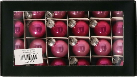 Othmar Decorations mini boules de Noël - 48x pcs - nuances roses - verre - 2,5 cm