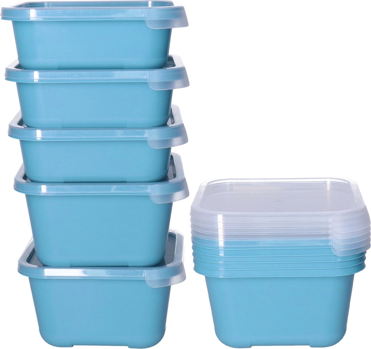 Juypal Vershoudbakjes nestbaar - 10 delig - BPA vrij - meal prep - 10x diverse maten - Blauw - luchtdicht - herbruikbaar