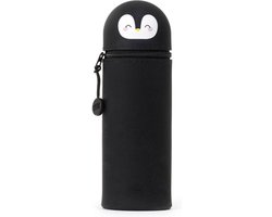 foto van LEGAMI - 2-in-1 etui van zachte siliconen – Kawaii, penhouder, siliconen ritssluiting, pennenzak, potloden, markers, H 18,5 cm, Penguin